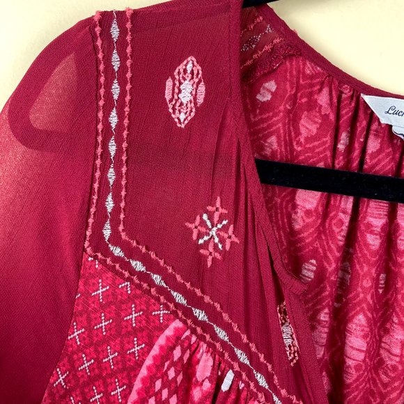 Lucky Brand Boho Southwestern Button Down Blouse - Picture 9 of 10